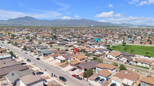 11905 Jim Webb Dr, El Paso, TX 79934 - aerial view of property and surrounding area with a mountain backdrop and nearby suburban area
