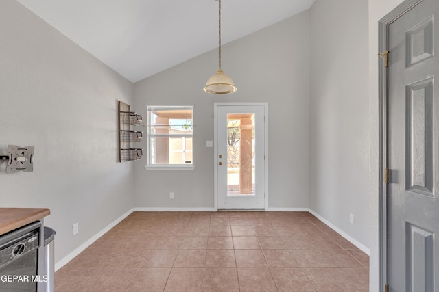 11905 Jim Webb Dr, El Paso, TX 79934 - foyer entrance with lofted ceiling and light tile patterned flooring