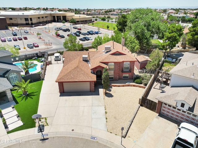 12090 Sterling Mary Way, El Paso, TX 79936 - aerial view of residential area with a pool area