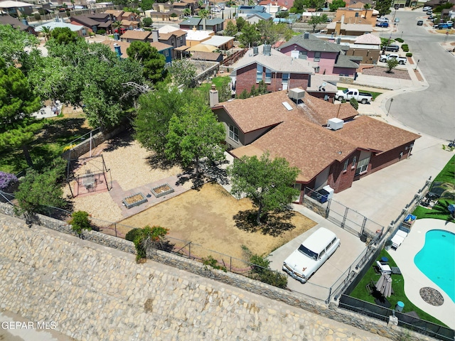 12090 Sterling Mary Way, El Paso, TX 79936 - aerial view of residential area featuring a pool area