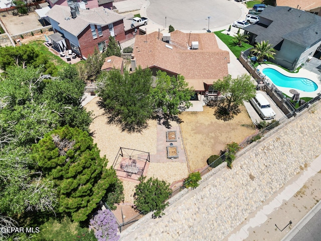 12090 Sterling Mary Way, El Paso, TX 79936 - aerial view of residential area featuring a pool area
