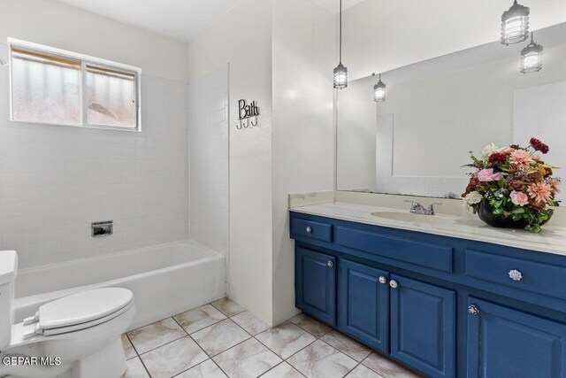 4821 Round Rock Dr, El Paso, TX 79924 - full bathroom with vanity, tile patterned flooring, and shower / bathtub combination