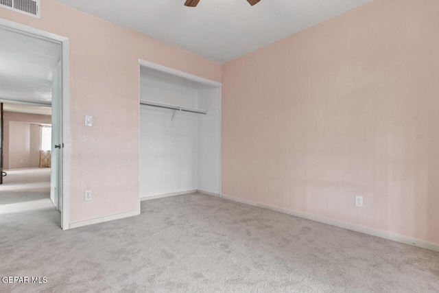 4821 Round Rock Dr, El Paso, TX 79924 - unfurnished bedroom featuring carpet floors, a closet, and a ceiling fan