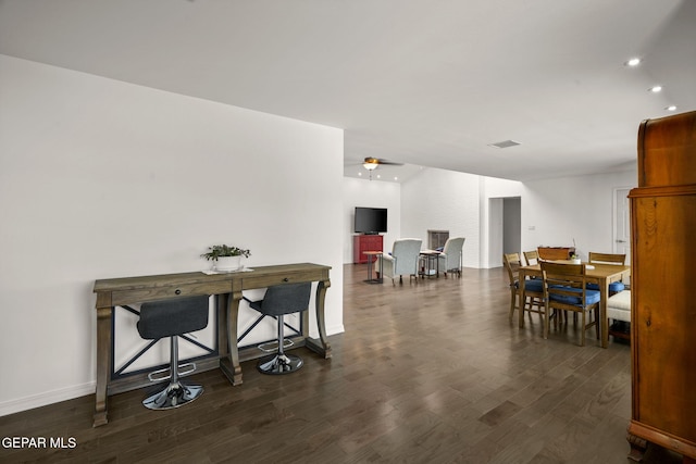 10121 Monaco Dr, El Paso, TX 79925 - dining area featuring recessed lighting and dark wood-style flooring