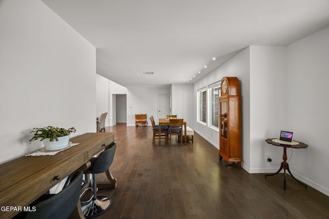 10121 Monaco Dr, El Paso, TX 79925 - dining space featuring dark wood finished floors and recessed lighting