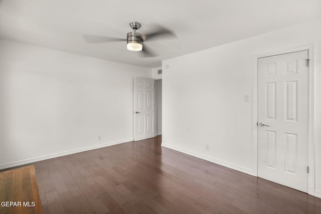 10121 Monaco Dr, El Paso, TX 79925 - spare room with ceiling fan and dark wood finished floors
