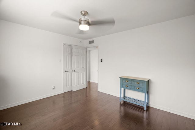 10121 Monaco Dr, El Paso, TX 79925 - spare room featuring a ceiling fan and dark wood-style floors
