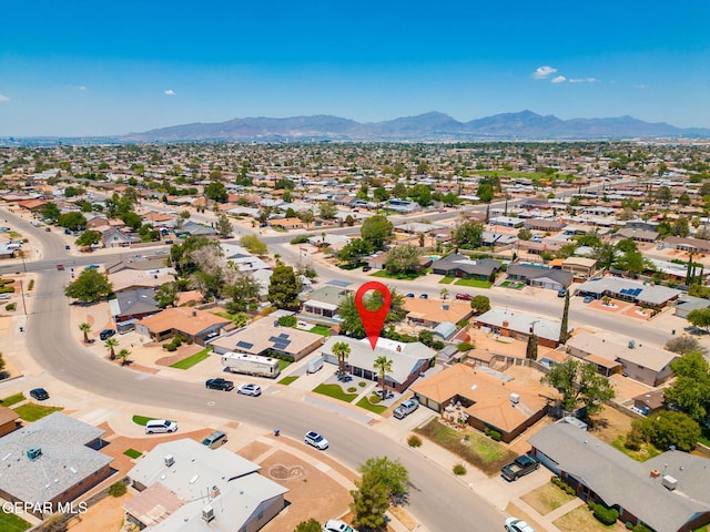 10121 Monaco Dr, El Paso, TX 79925 - aerial perspective of suburban area featuring mountains