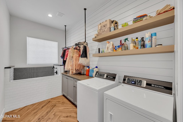 1042 Castillo Ct, El Paso, TX 79932 - laundry room with cabinet space, washer and clothes dryer, and recessed lighting