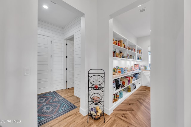 1042 Castillo Ct, El Paso, TX 79932 - hall with baseboards and parquet flooring