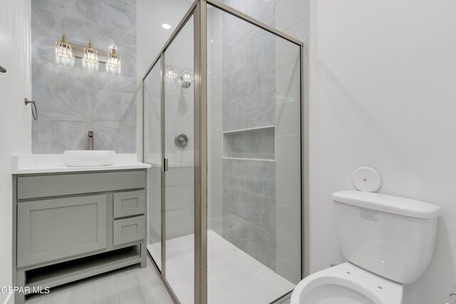 837 Paseo Serra Ct, El Paso, TX 79928 - bathroom featuring a shower stall and vanity