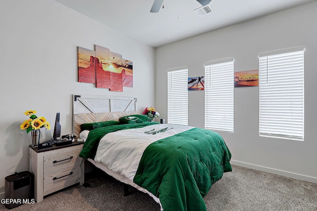2362 Enchanted Crown Ln, El Paso, TX 79911 - bedroom with dark carpet and a ceiling fan