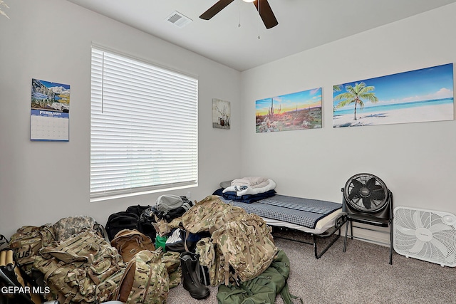 2362 Enchanted Crown Ln, El Paso, TX 79911 - bedroom with carpet, ceiling fan, and multiple windows