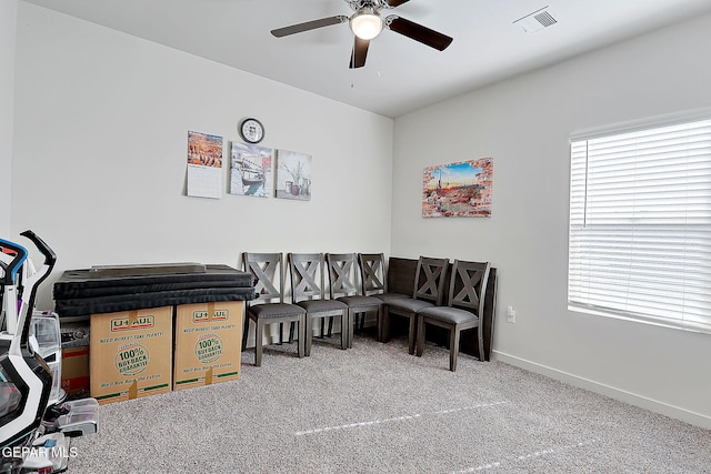 2362 Enchanted Crown Ln, El Paso, TX 79911 - living area with ceiling fan and carpet flooring