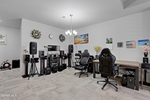 2362 Enchanted Crown Ln, El Paso, TX 79911 - office space with a chandelier