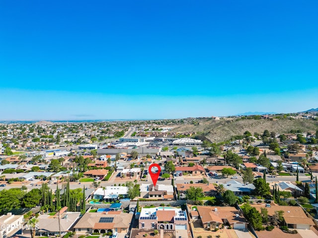 6604 Camino Fuente Dr, El Paso, TX 79912 - aerial perspective of suburban area with mountains