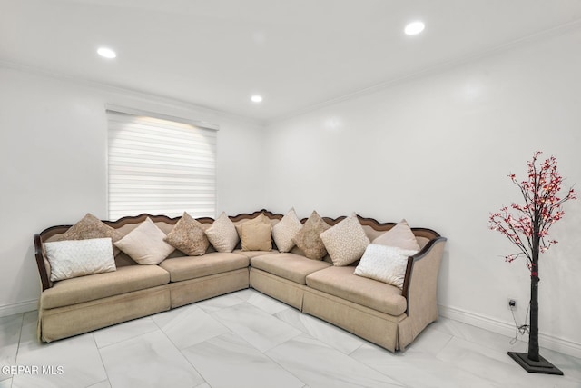 12247 Chisholm Pass Dr, El Paso, TX 79936 - living room with crown molding and recessed lighting
