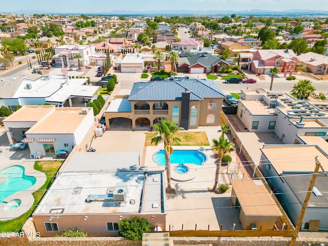 12247 Chisholm Pass Dr, El Paso, TX 79936 - aerial perspective of suburban area featuring a pool