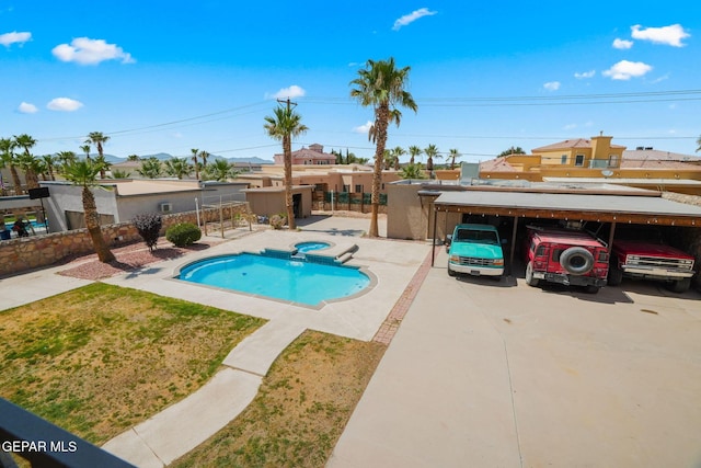 12247 Chisholm Pass Dr, El Paso, TX 79936 - view of pool with a pool with connected hot tub