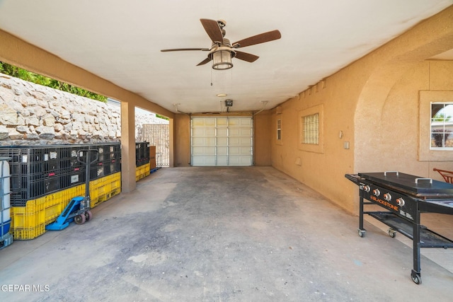 12247 Chisholm Pass Dr, El Paso, TX 79936 - garage with ceiling fan