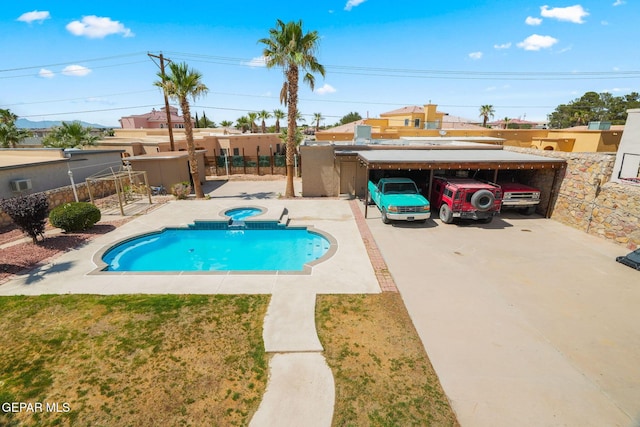 12247 Chisholm Pass Dr, El Paso, TX 79936 - view of swimming pool featuring a pool with connected hot tub