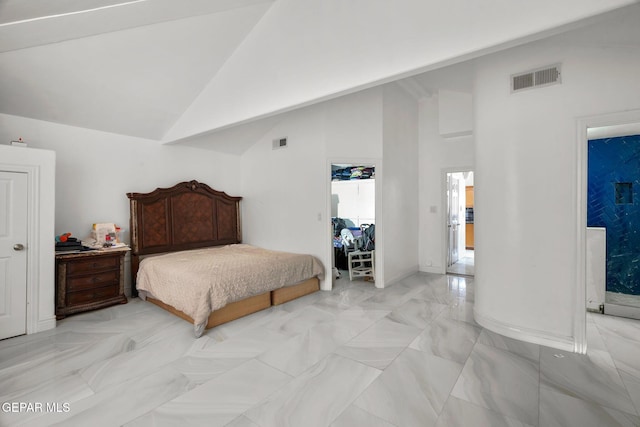 12247 Chisholm Pass Dr, El Paso, TX 79936 - bedroom featuring high vaulted ceiling