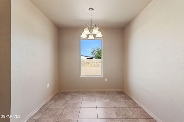 708 Cora Ruecker, El Paso, TX 79928 - spare room with a chandelier and light tile patterned floors