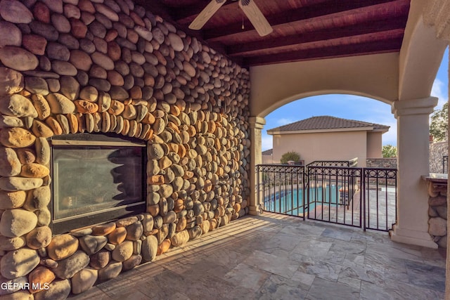 41 Sun Point Ln, El Paso, TX 79912 - view of patio / terrace featuring a ceiling fan