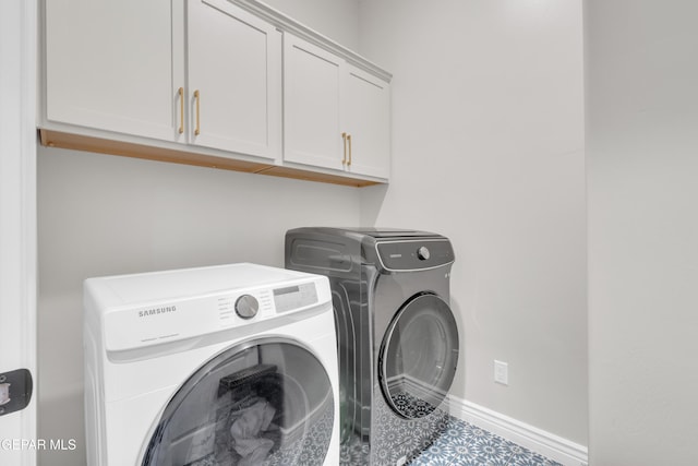 7424 Cimarron Gap Dr, El Paso, TX 79911 - laundry room with cabinet space and separate washer and dryer