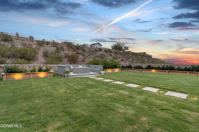 7424 Cimarron Gap Dr, El Paso, TX 79911 - view of yard with an outdoor hangout area