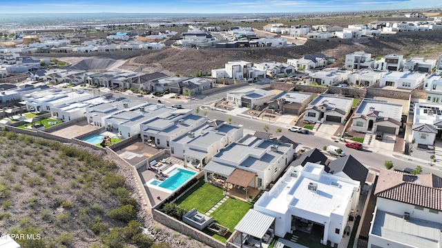 7424 Cimarron Gap Dr, El Paso, TX 79911 - aerial perspective of suburban area featuring a pool