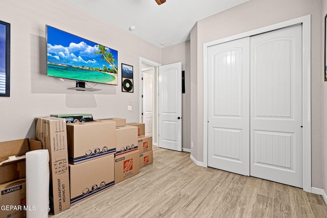 12289 Freshwater Dr, El Paso, TX 79928 - bedroom with light wood-style flooring and a closet