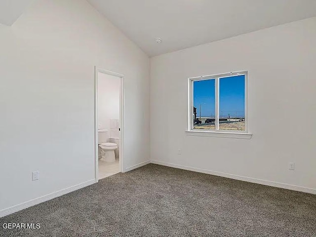 14309 Seth Payne Dr, El Paso, TX 79928 - carpeted spare room featuring vaulted ceiling and baseboards