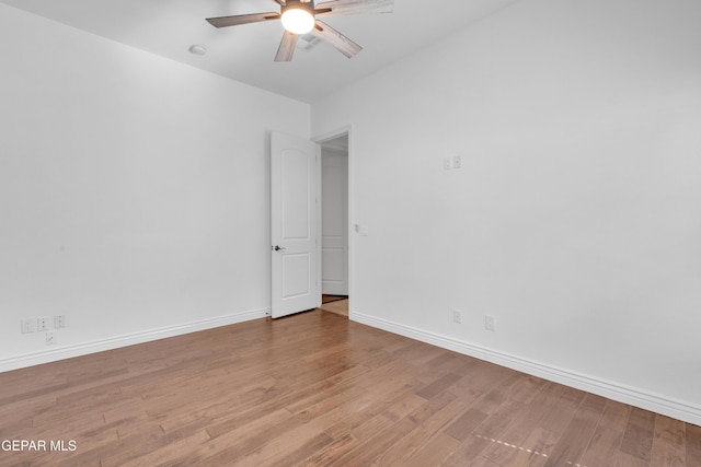 5833 Sundale Rd, El Paso, TX 79912 - empty room with a ceiling fan and wood finished floors