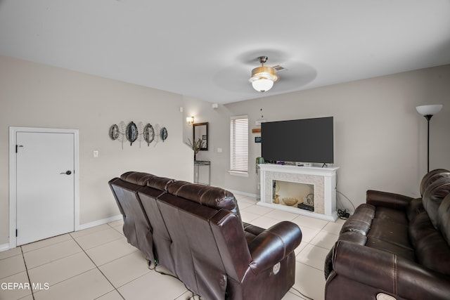 801 Hc Gilbert Minjares Dr Unit A, Socorro, TX 79927 - living area featuring ceiling fan and light tile patterned floors
