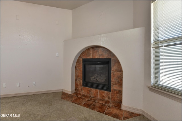 3517 Tierra Bahia Dr, El Paso, TX 79938 - detailed view of carpet flooring and a tiled fireplace