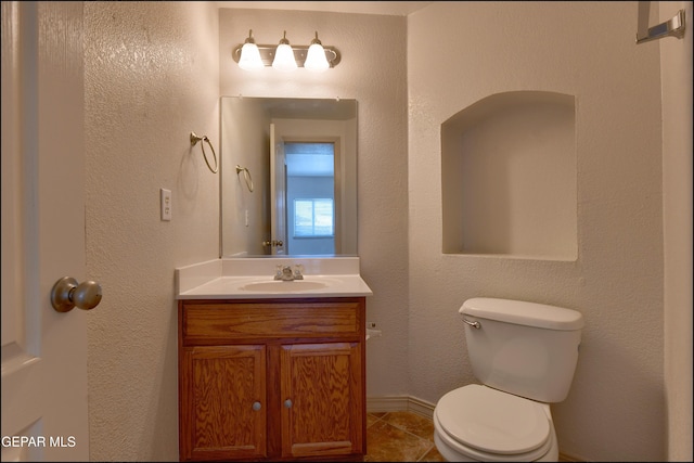 3517 Tierra Bahia Dr, El Paso, TX 79938 - half bath with vanity and tile patterned floors
