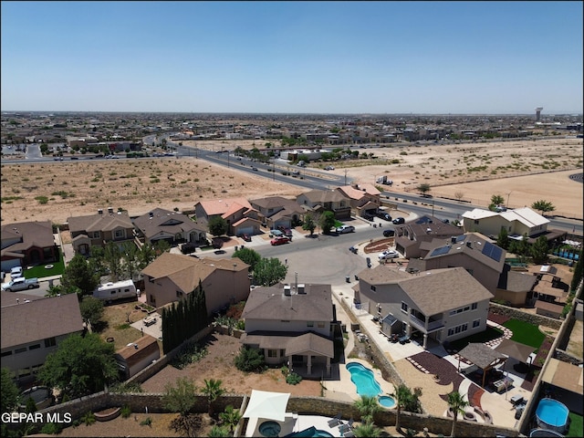 3517 Tierra Bahia Dr, El Paso, TX 79938 - aerial perspective of suburban area featuring a pool area