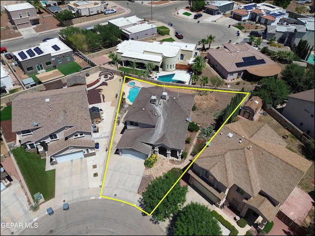 3517 Tierra Bahia Dr, El Paso, TX 79938 - aerial view of residential area with property parcel outlined