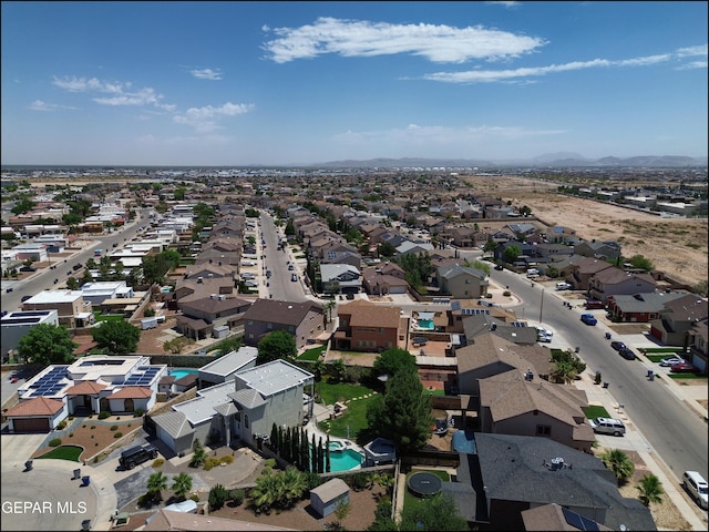 3517 Tierra Bahia Dr, El Paso, TX 79938 - aerial view of residential area with a pool area and mountains