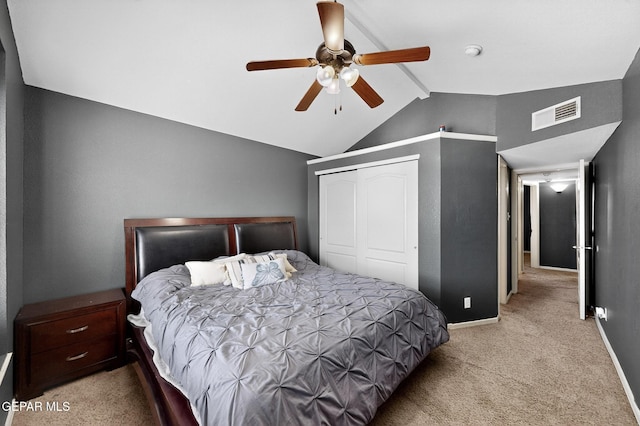 4640 Beacham St, El Paso, TX 79938 - carpeted bedroom with a closet and ceiling fan