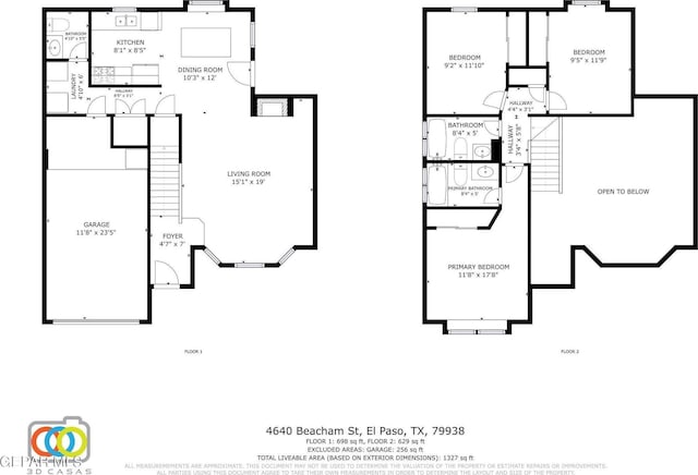 4640 Beacham St, El Paso, TX 79938 - view of home floor plan