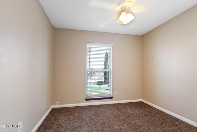1615 Opossum Cir, Horizon City, TX 79928 - carpeted spare room with baseboards and ceiling fan