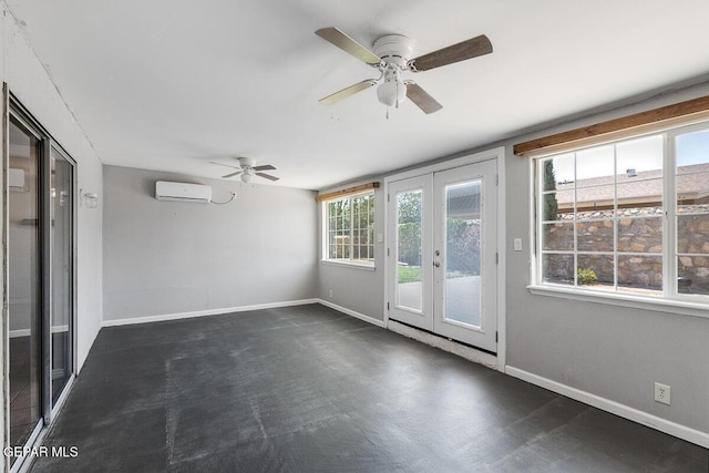1615 Opossum Cir, Horizon City, TX 79928 - unfurnished sunroom featuring french doors and a wall mounted AC