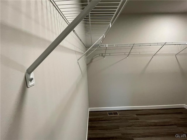 spacious closet featuring hardwood / wood-style flooring