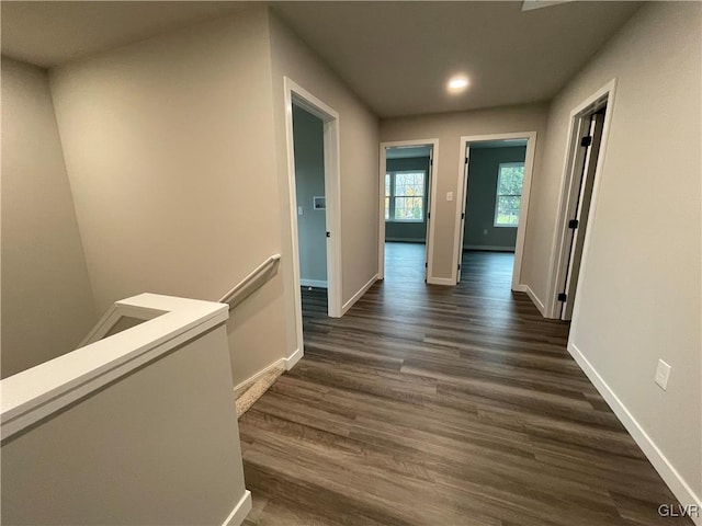 hall featuring dark hardwood / wood-style floors