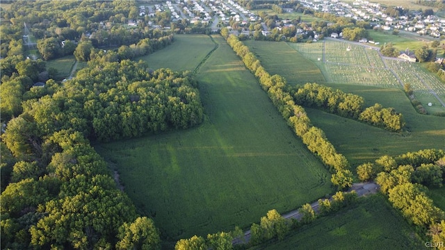 aerial view with a rural view