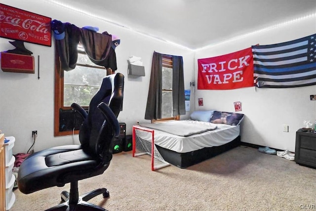 bedroom featuring carpet flooring