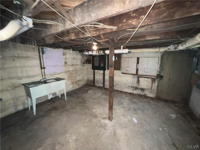 basement featuring sink