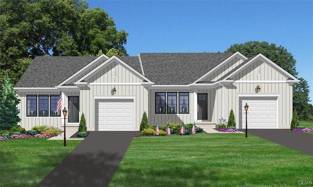2848 Norton Ave Unit 4, Palmer Twp, PA 18045 - modern inspired farmhouse featuring board and batten siding, a garage, asphalt driveway, and a shingled roof